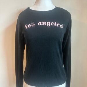 Rue21 Black and Pink Los Angeles Graphic Long Sleeve Top